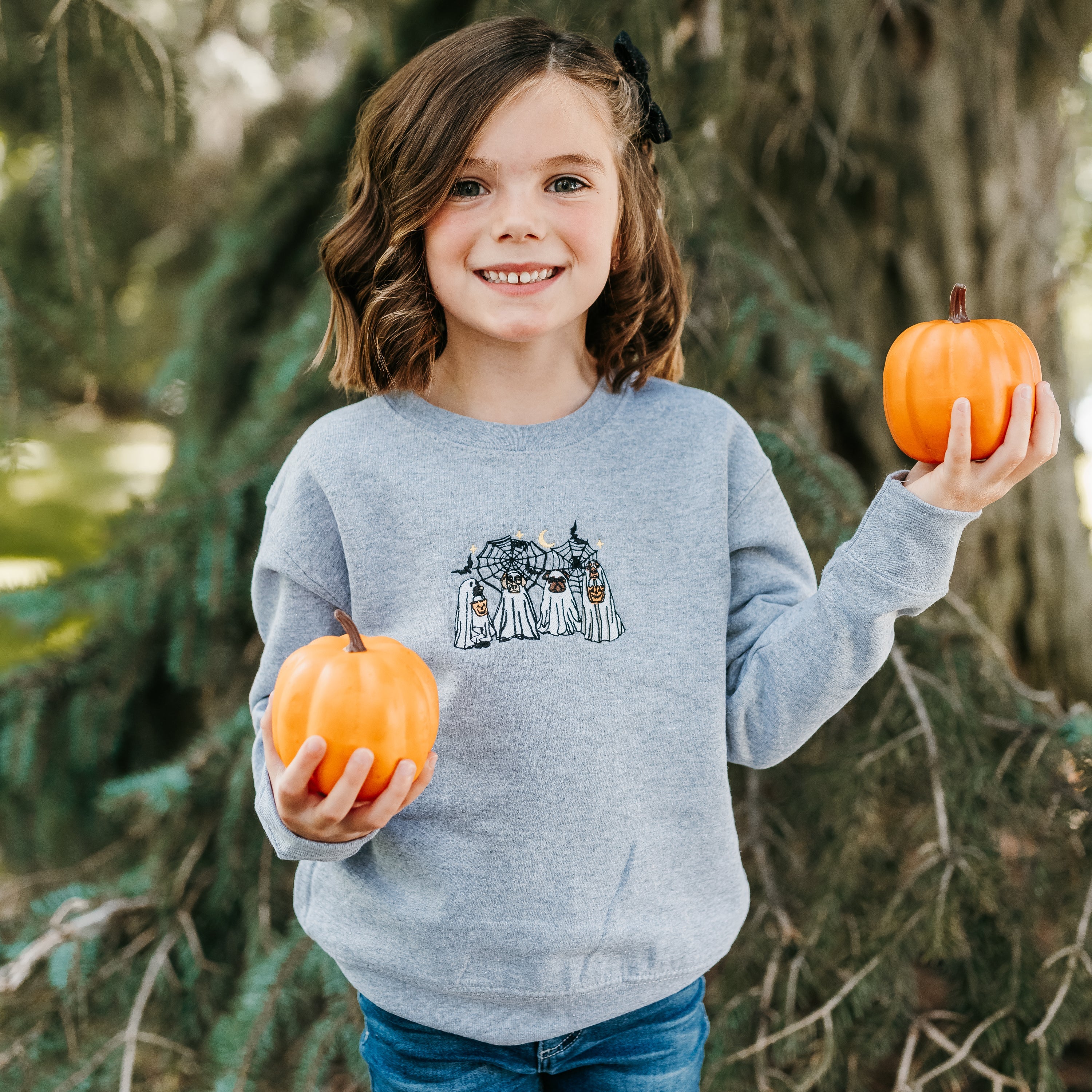 Embroidered Child Sweater - Trick or Treat Pups Little Mama Shirt Shop