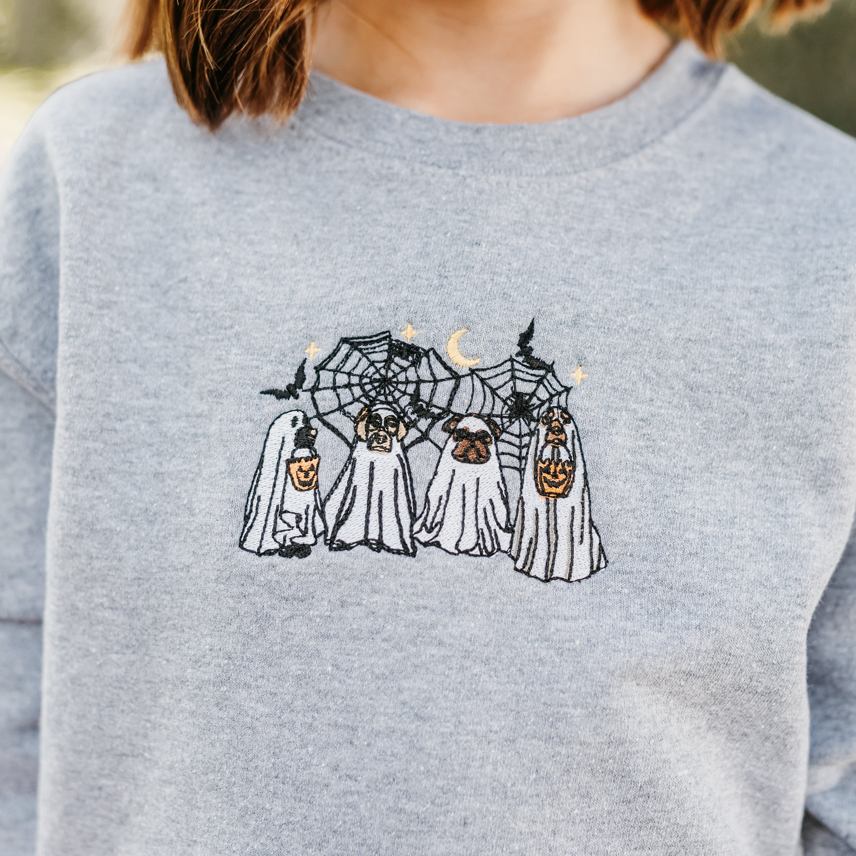 Embroidered Child Sweater - Trick or Treat Pups Little Mama Shirt Shop