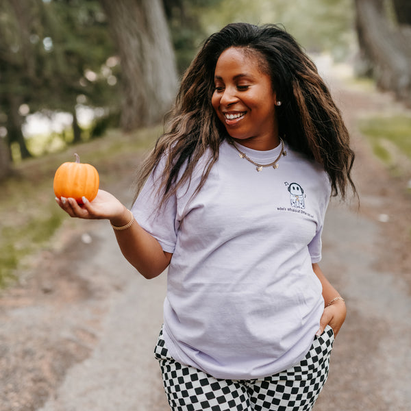 Embroidered Short Sleeve Comfort Colors Tee - Who's Afraid of Little Old Me?