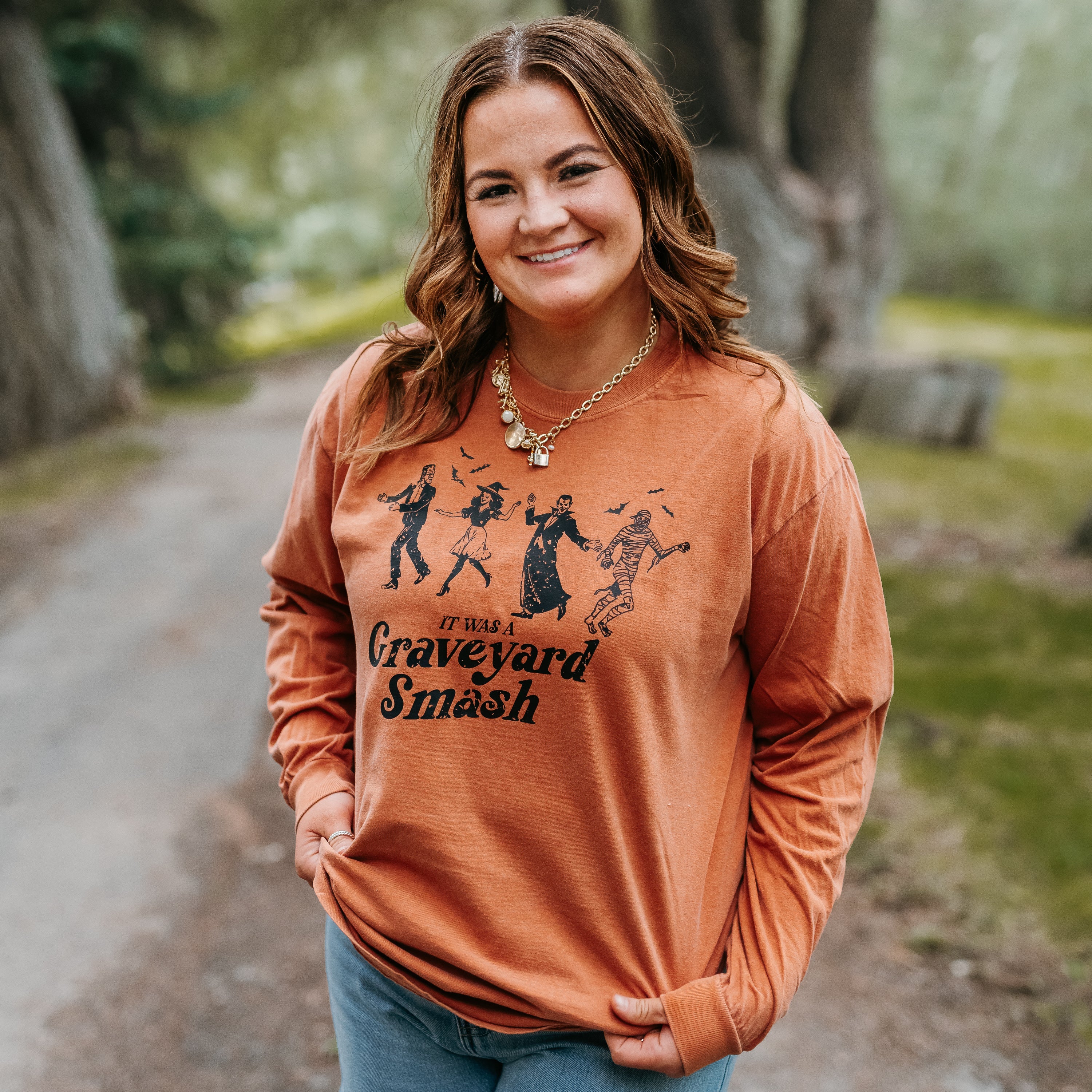 It Was a Graveyard Smash - Long Sleeve Comfort Colors Tee Little Mama Shirt Shop