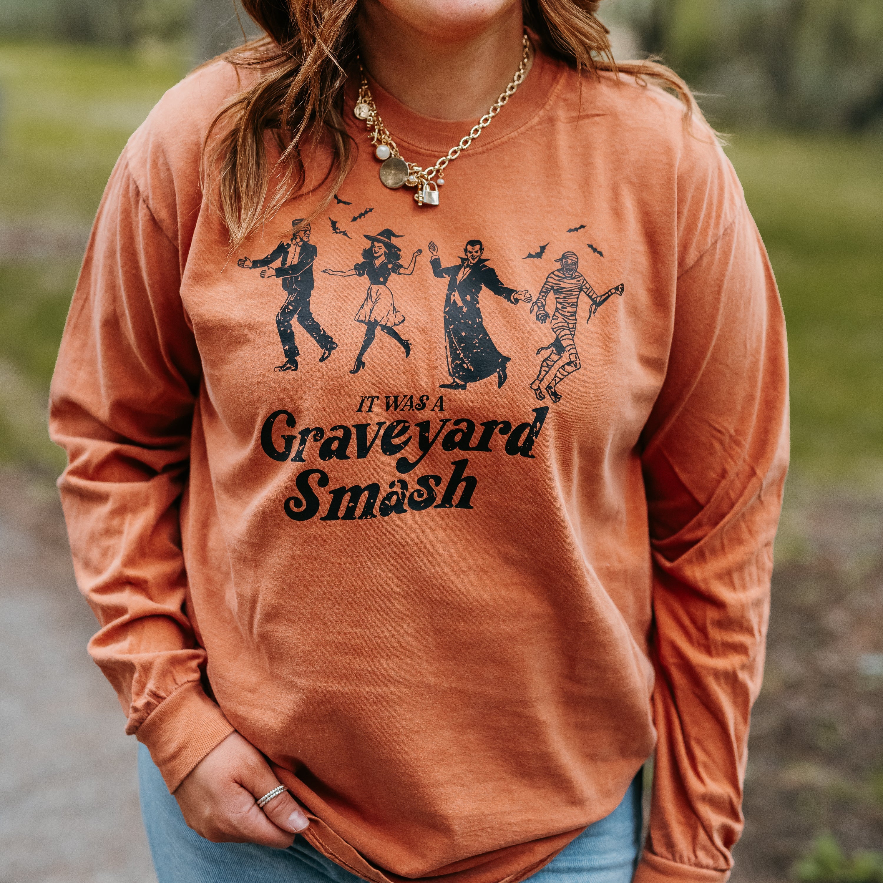 It Was a Graveyard Smash - Long Sleeve Comfort Colors Tee Little Mama Shirt Shop