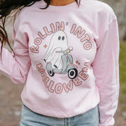 Rollin' Into Halloween - Basic Fleece Crewneck Little Mama Shirt Shop LLC