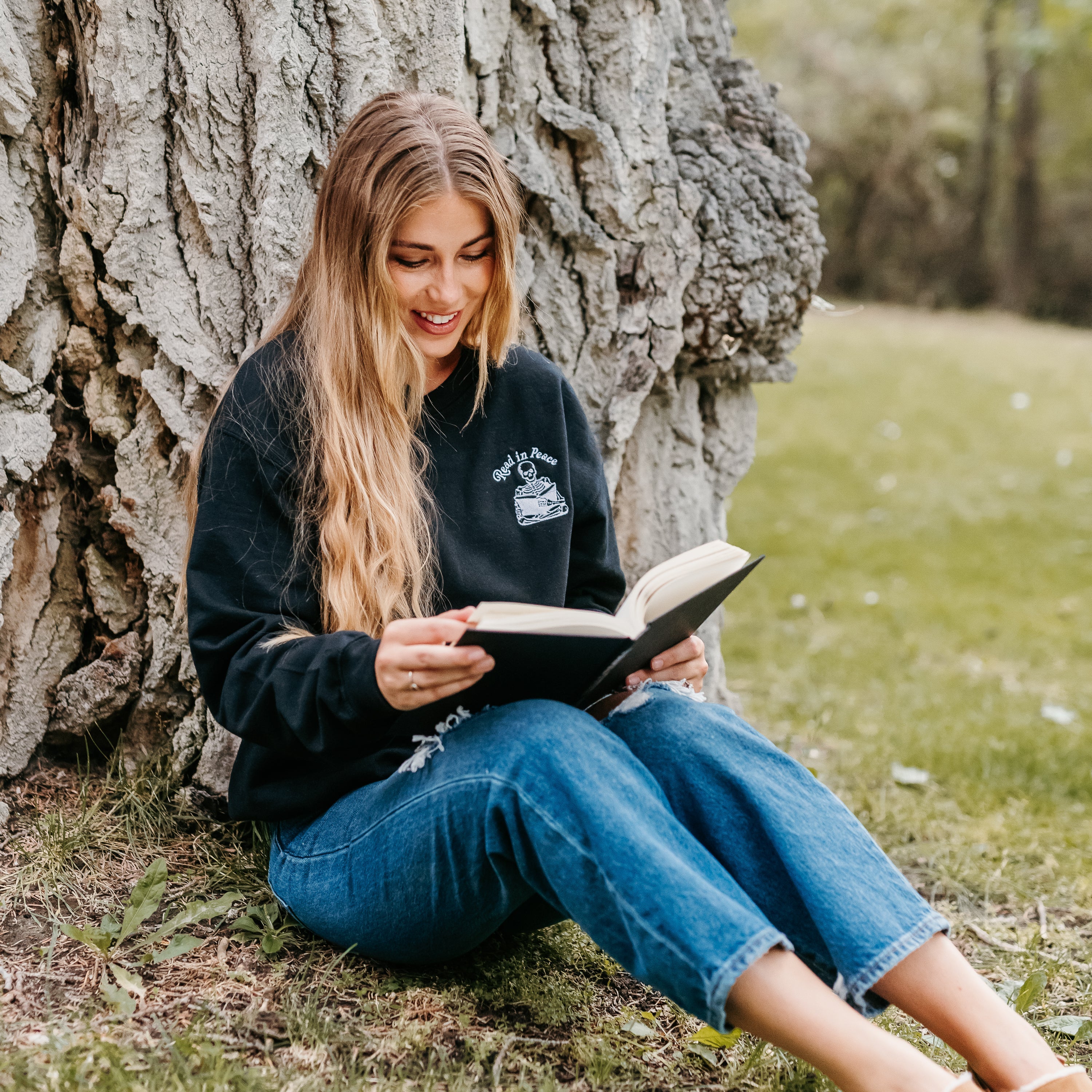Embroidered Basic Fleece Crewneck - Read in Peace Little Mama Shirt Shop LLC