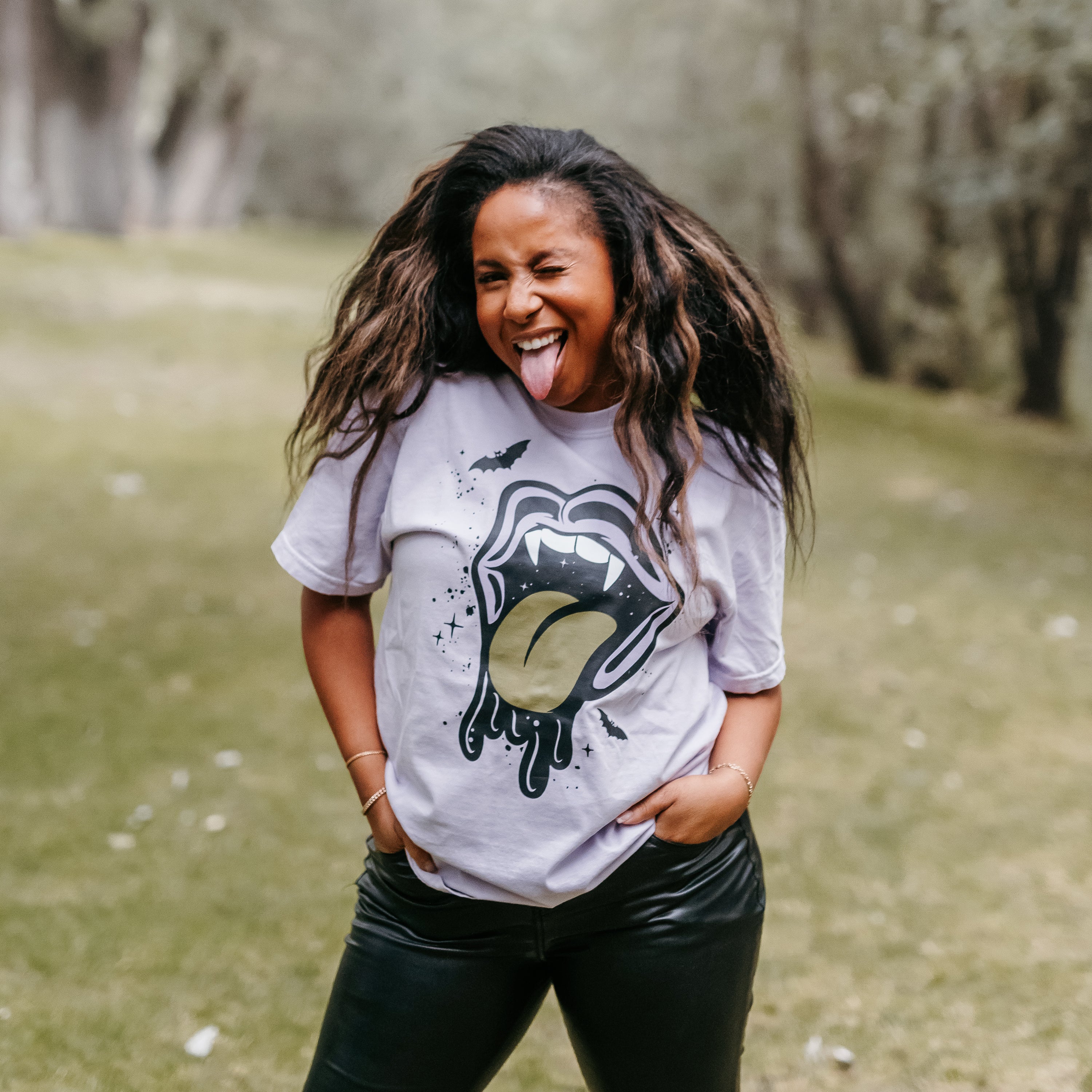 Vampire Drippy Mouth - Comfort Colors Tee Little Mama Shirt Shop
