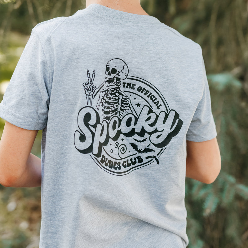 The Official Spooky Dudes Club - Pocket Design on Front w/ Full Design on Back - Short Sleeve Child Shirt