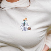 Embroidered Long Sleeve Comfort Colors Tee - Boujee Ghost Little Mama Shirt Shop