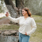 Embroidered Long Sleeve Comfort Colors Tee - Call Me? Ghost Little Mama Shirt Shop
