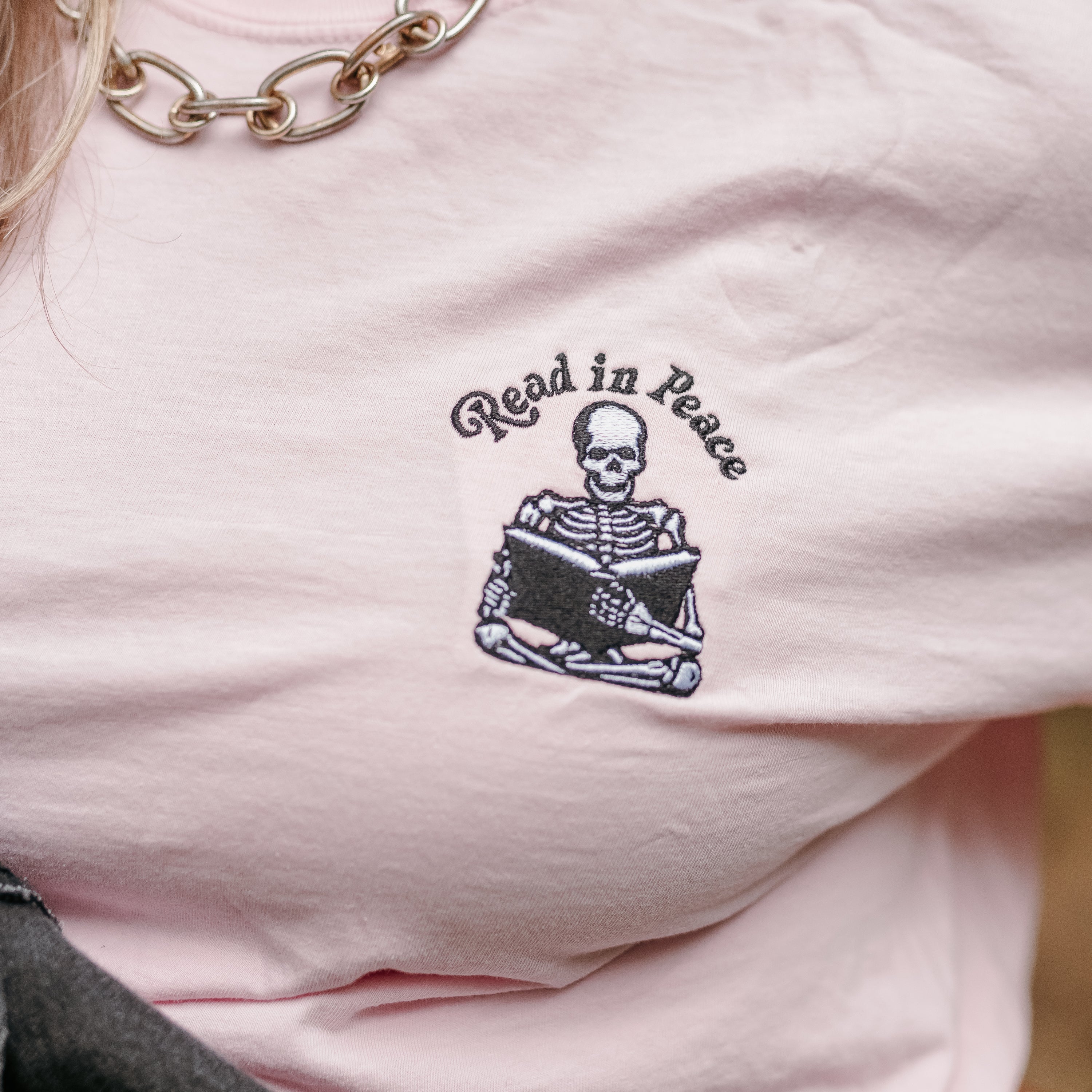 Embroidered Short Sleeve Comfort Colors Tee - Read in Peace Little Mama Shirt Shop