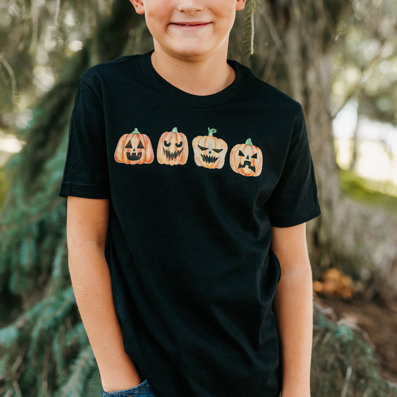 Watercolor Jack-o'-lanterns - Short Sleeve Child Shirt