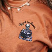 Embroidered Long Sleeve Comfort Colors Tee - Read in Peace Little Mama Shirt Shop