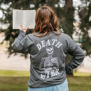 Death By TBR POCKET on Front w/ FULL SIZE on Back - Long Sleeve Comfort Colors Tee Little Mama Shirt Shop