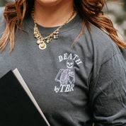 Death By TBR POCKET on Front w/ FULL SIZE on Back - Long Sleeve Comfort Colors Tee Little Mama Shirt Shop