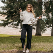 Embroidered PIGMENT Crewneck - Call Me? Ghost Little Mama Shirt Shop LLC