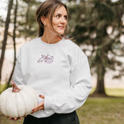 Embroidered Basic Fleece Crewneck - Ghost Cats on the Prowl Little Mama Shirt Shop LLC