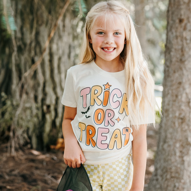 Trick or Treat (PINK/ORANGE) - Short Sleeve Child Shirt