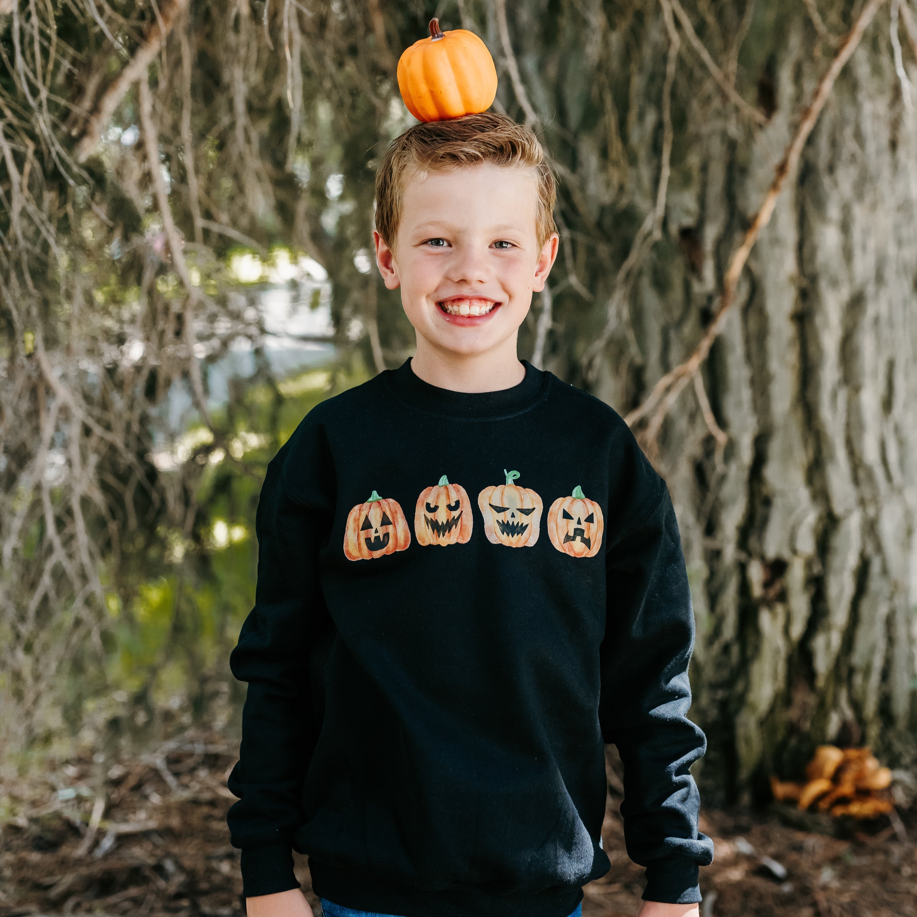 Watercolor Jack-o'-lanterns - Child Sweater Little Mama Shirt Shop