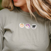 Embroidered Long Sleeve Comfort Colors Tee - Halloween Cookies Little Mama Shirt Shop