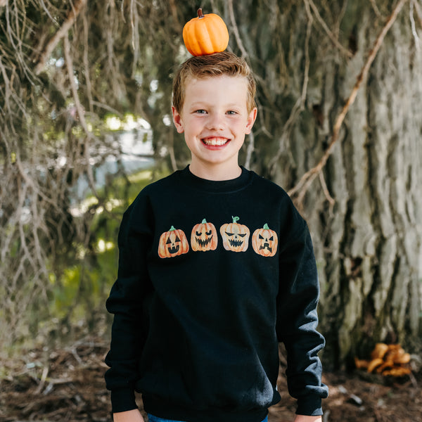 Watercolor Jack-o'-lanterns - Child Sweater