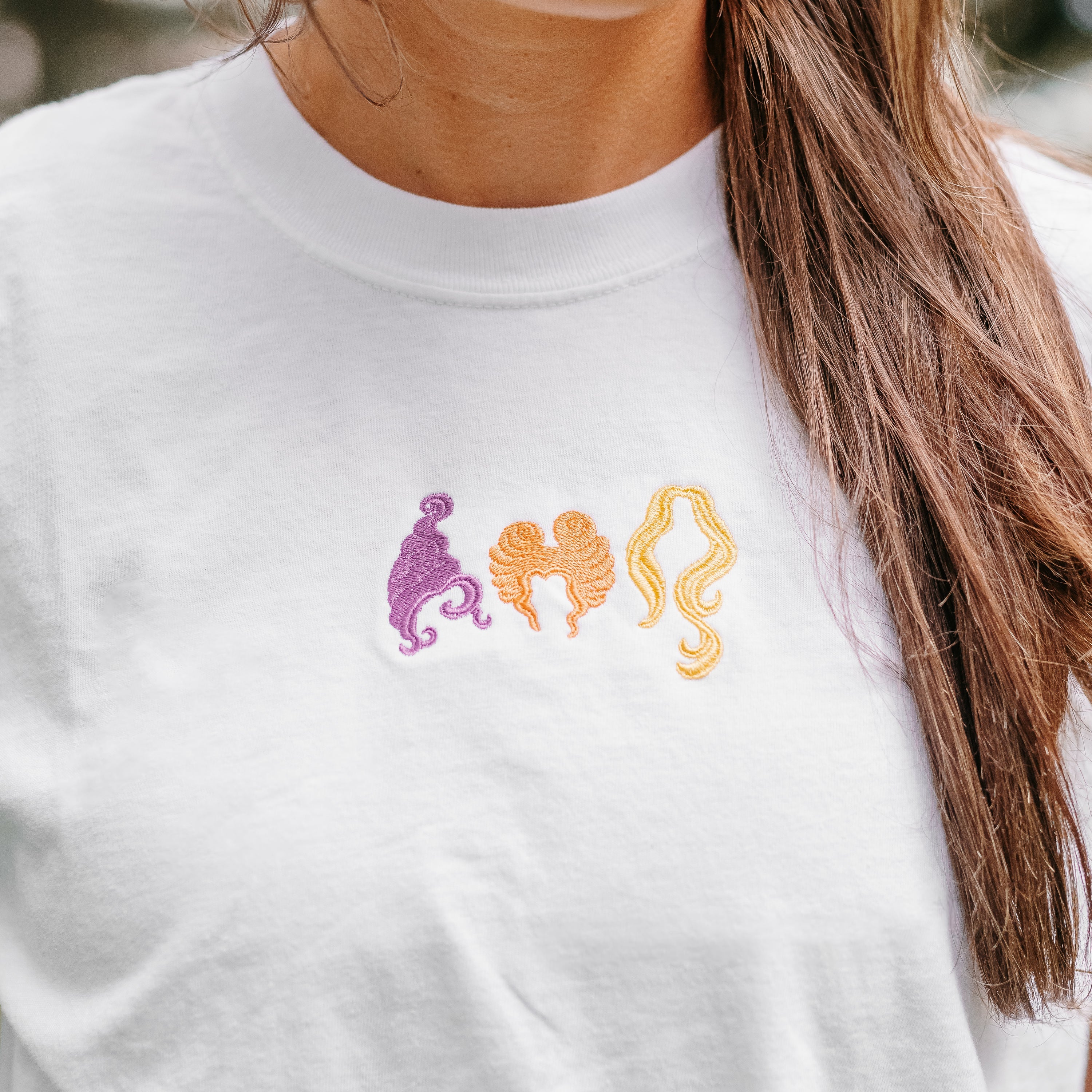 Embroidered Short Sleeve Comfort Colors Tee - Hocus Pocus Hair - Sistahs! Little Mama Shirt Shop