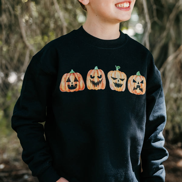 Watercolor Jack-o'-lanterns - Child Sweater