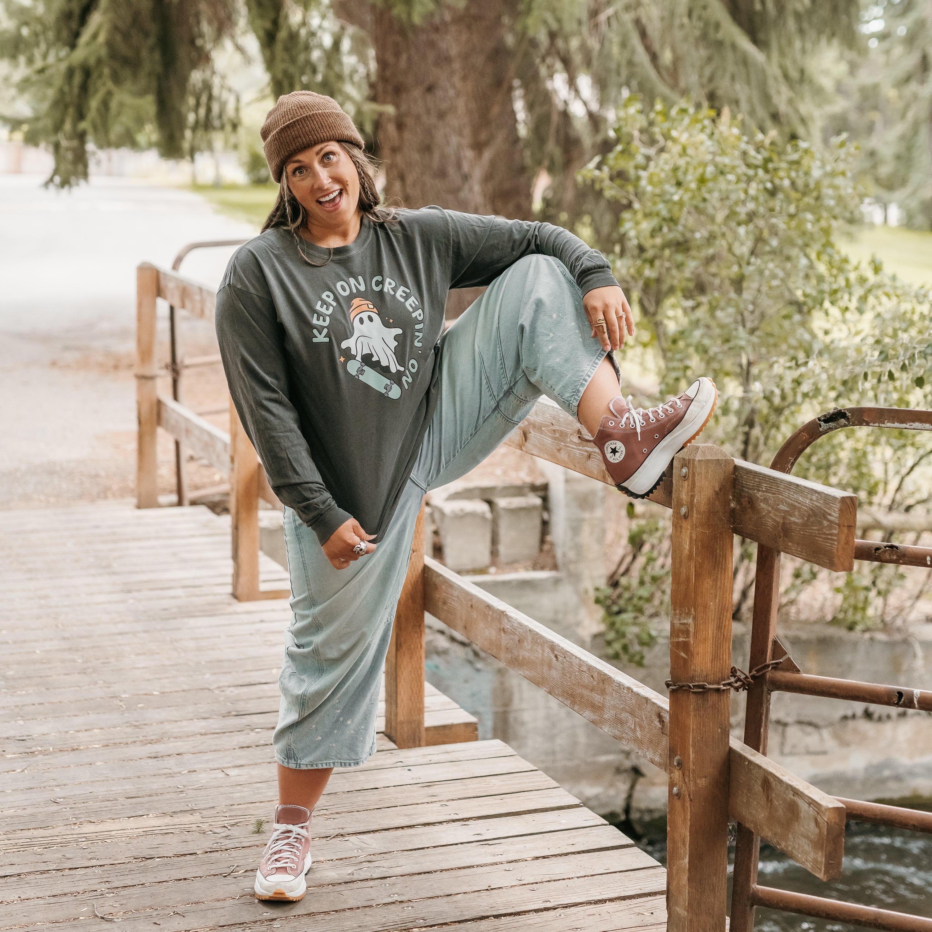 Keep On Creepin' On - Long Sleeve Comfort Colors Tee Little Mama Shirt Shop