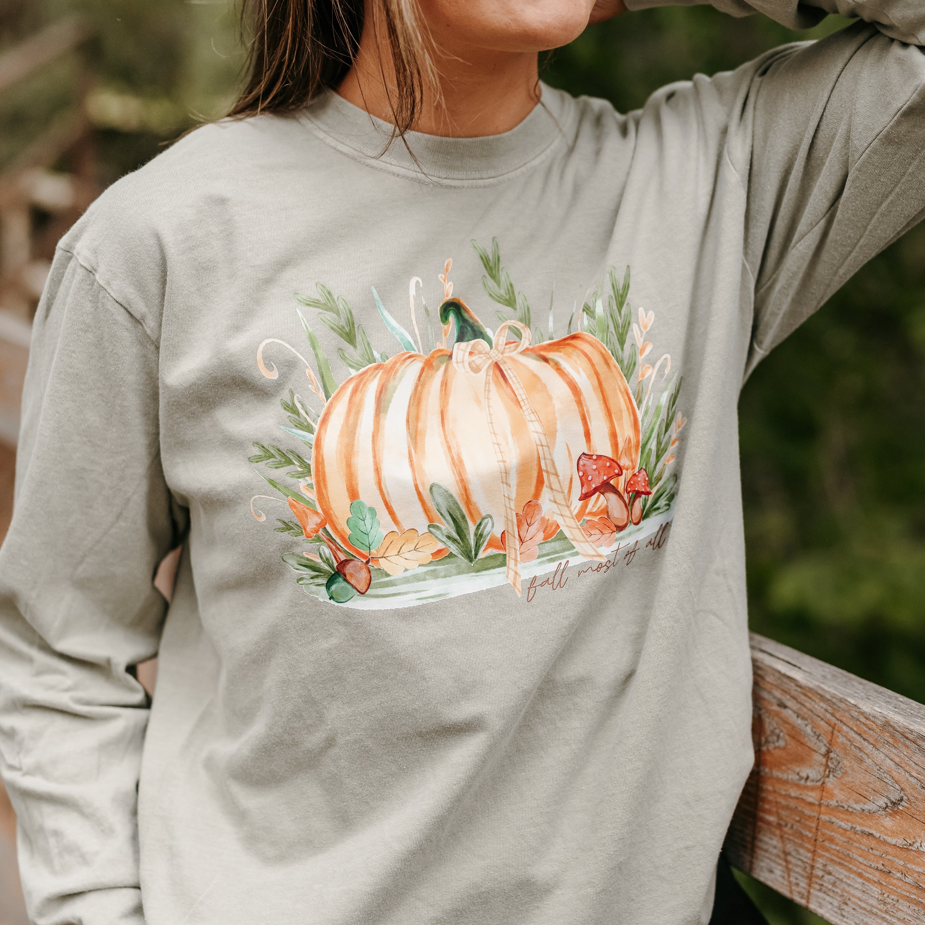Fall Most of All - Long Sleeve Comfort Colors Tee Little Mama Shirt Shop