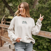 Embroidered PIGMENT Crewneck - Trick or Treat Pups Little Mama Shirt Shop LLC