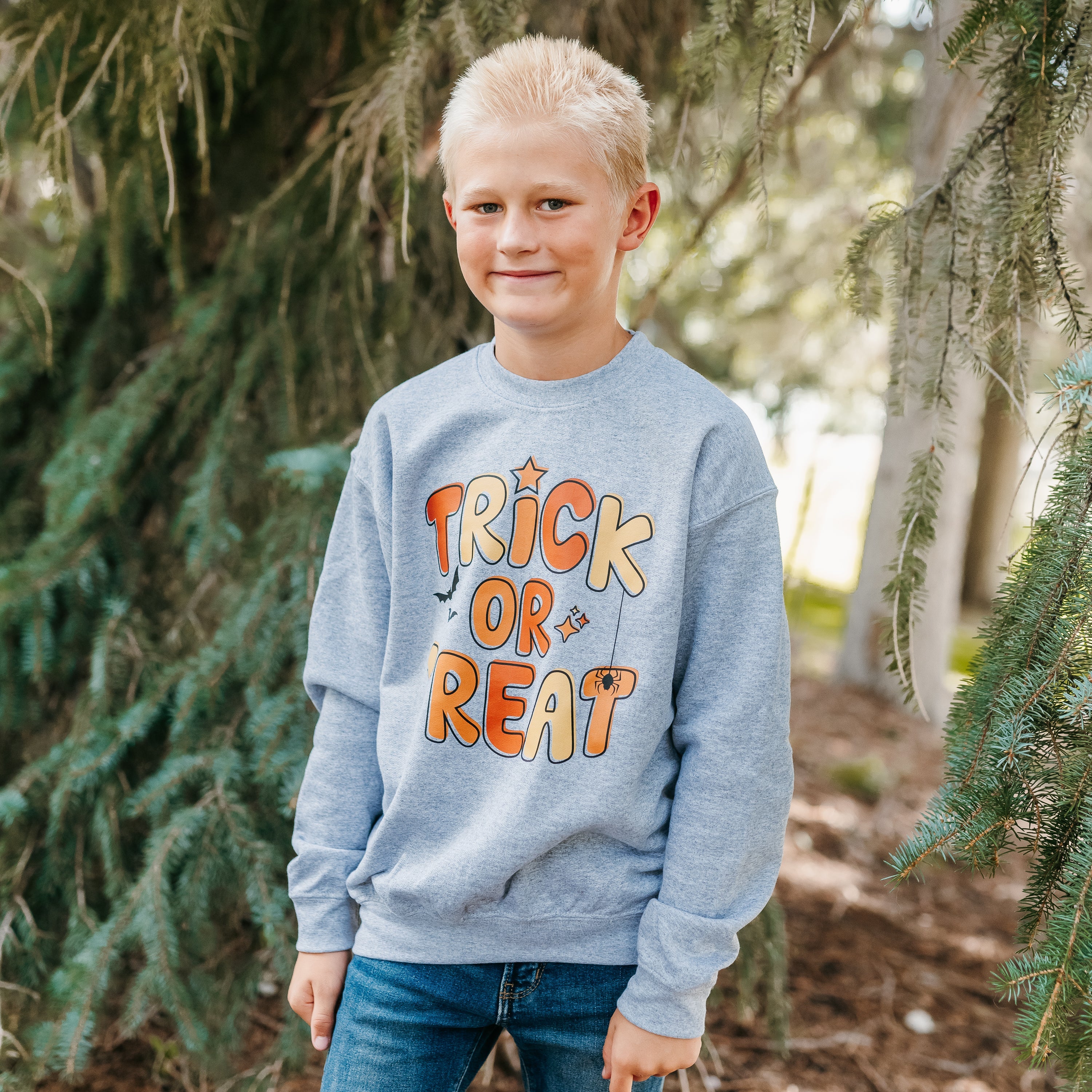 Trick or Treat (ORANGE/YELLOW) - Child Sweater Little Mama Shirt Shop