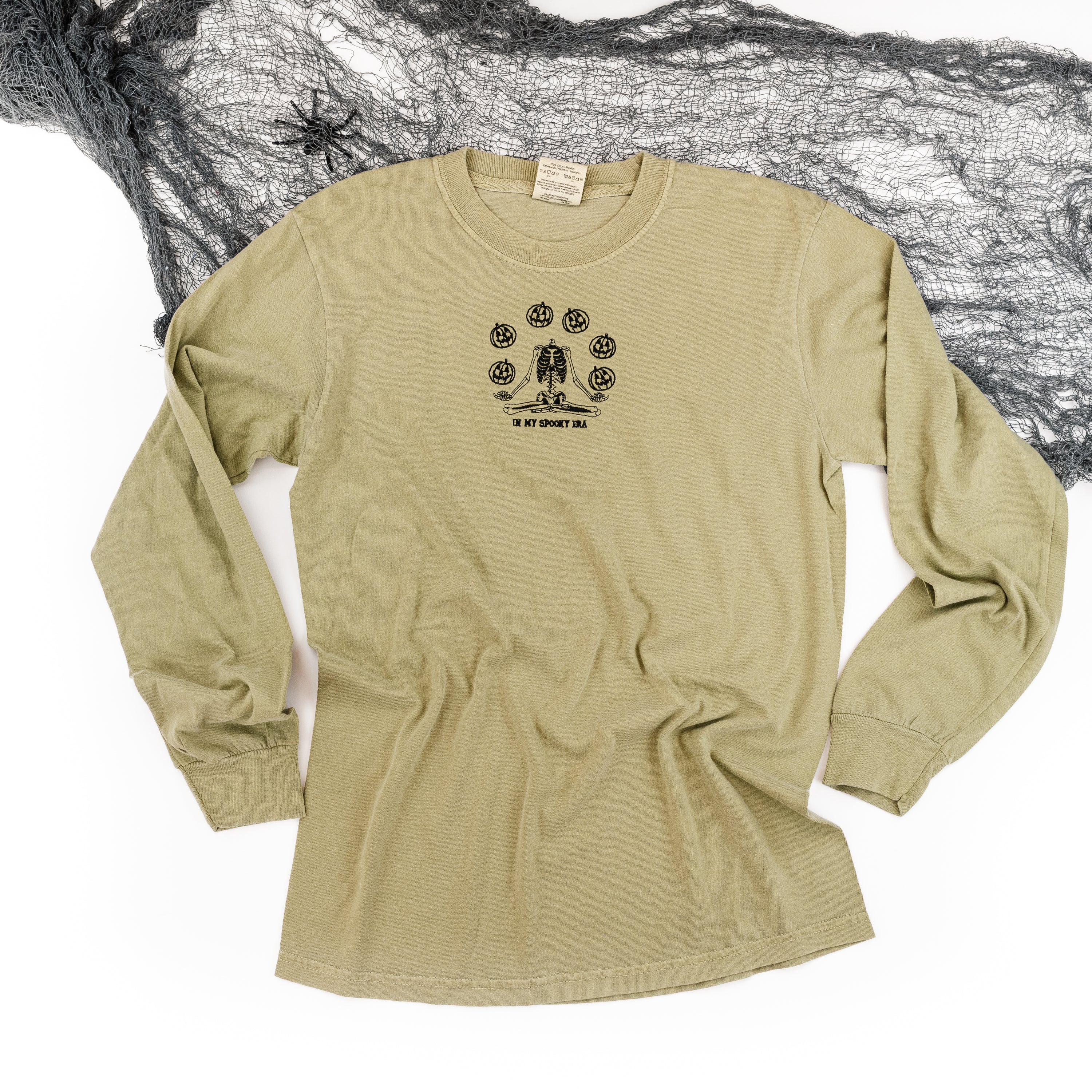 Embroidered Long Sleeve Comfort Colors Tee - In My Spooky Era Little Mama Shirt Shop LLC