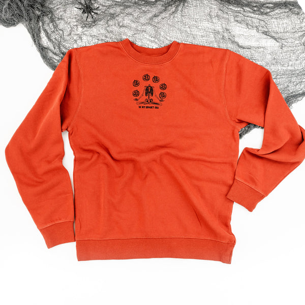 HALLOWEEN READY TO SHIP SALE - Embroidered Pigment Crewneck Sweatshirt - In My Spooky Era