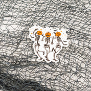 LMSS® STICKER - Pumpkin Head Dancing Skellies Little Mama Shirt Shop LLC