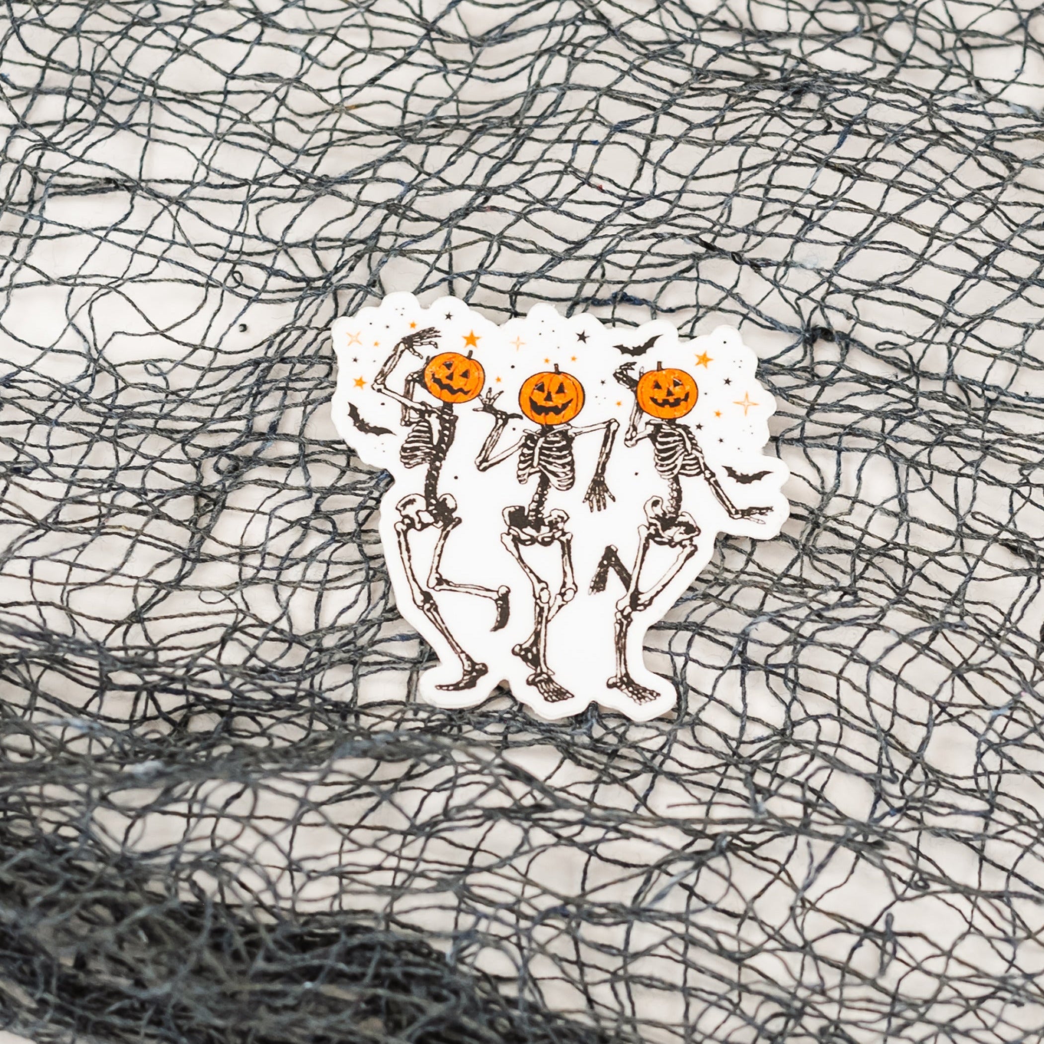 LMSS® STICKER - Pumpkin Head Dancing Skellies Little Mama Shirt Shop LLC