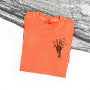 Embroidered Long Sleeve Comfort Colors Tee - Skeleton Peace Little Mama Shirt Shop LLC