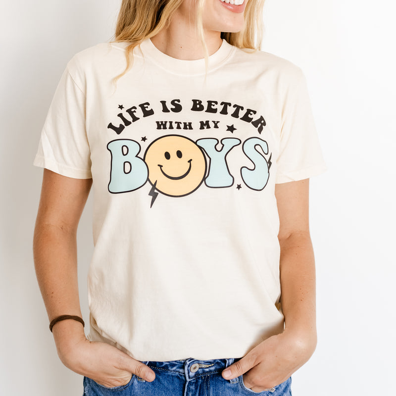 THE RETRO EDIT - Life is Better with My Boys (Plural) - SHORT SLEEVE COMFORT COLORS TEE