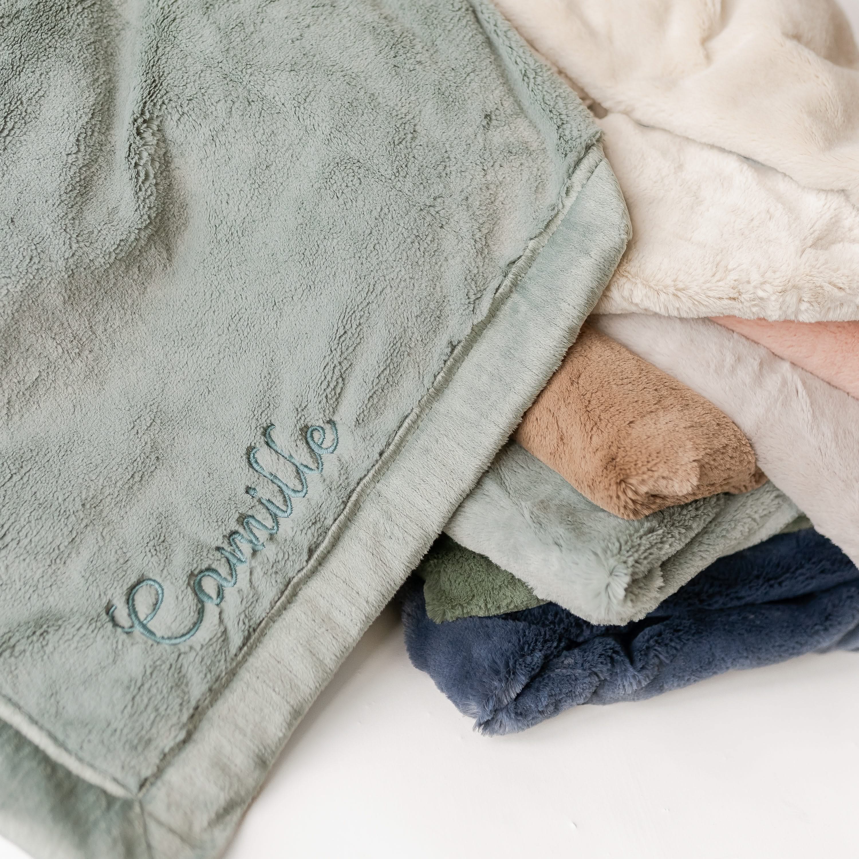 Child Lush Saranoni® Blanket – Personalized Embroidered Name | LMSS® Exclusive Little Mama Shirt Shop LLC
