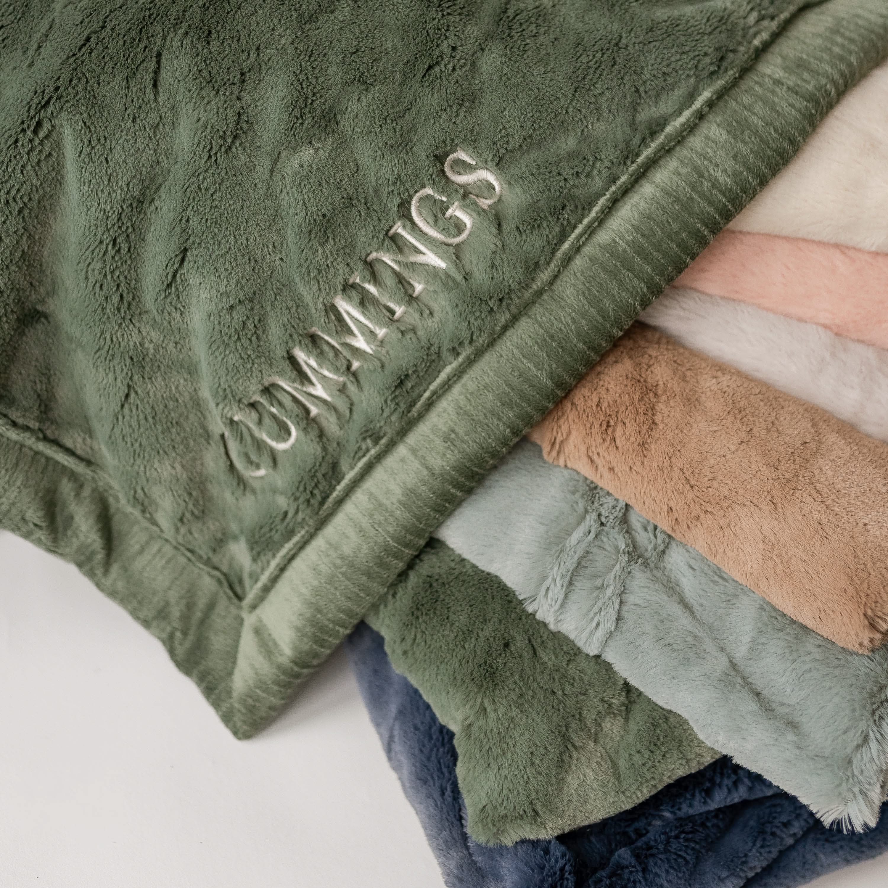 Child Lush Saranoni® Blanket – Personalized Embroidered Name | LMSS® Exclusive Little Mama Shirt Shop LLC