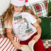Snow Is Falling Books Are Calling - Child Tee Little Mama Shirt Shop