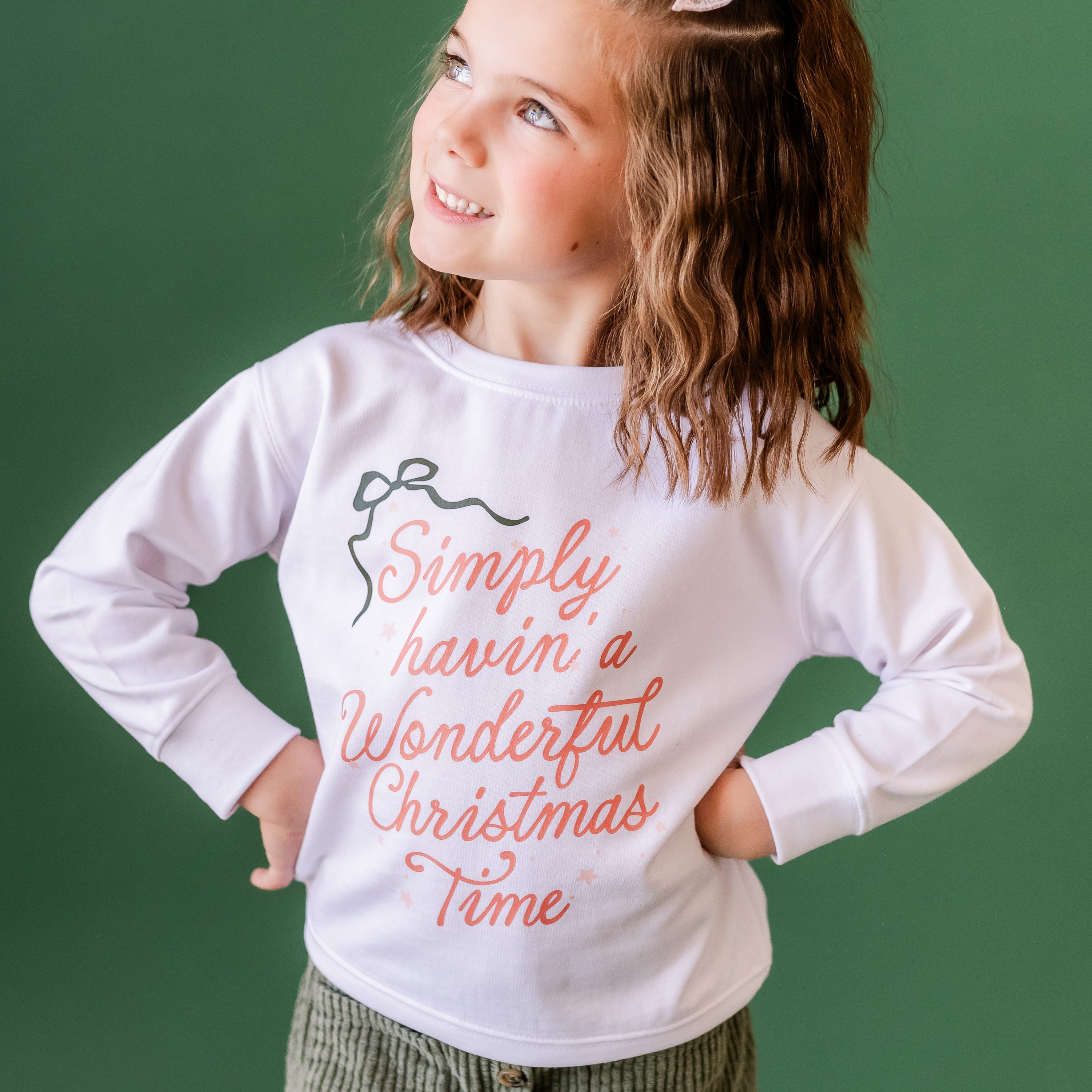 Simply Havin' A Wonderful Christmas Time - Child Sweater Little Mama Shirt Shop