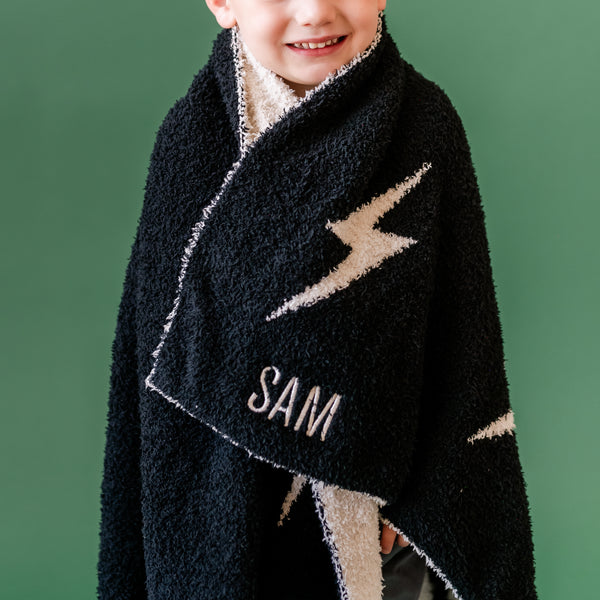 Toddler/Child - Lightning Bolt Blanket - LMSS® Exclusive - Custom Embroidered Name