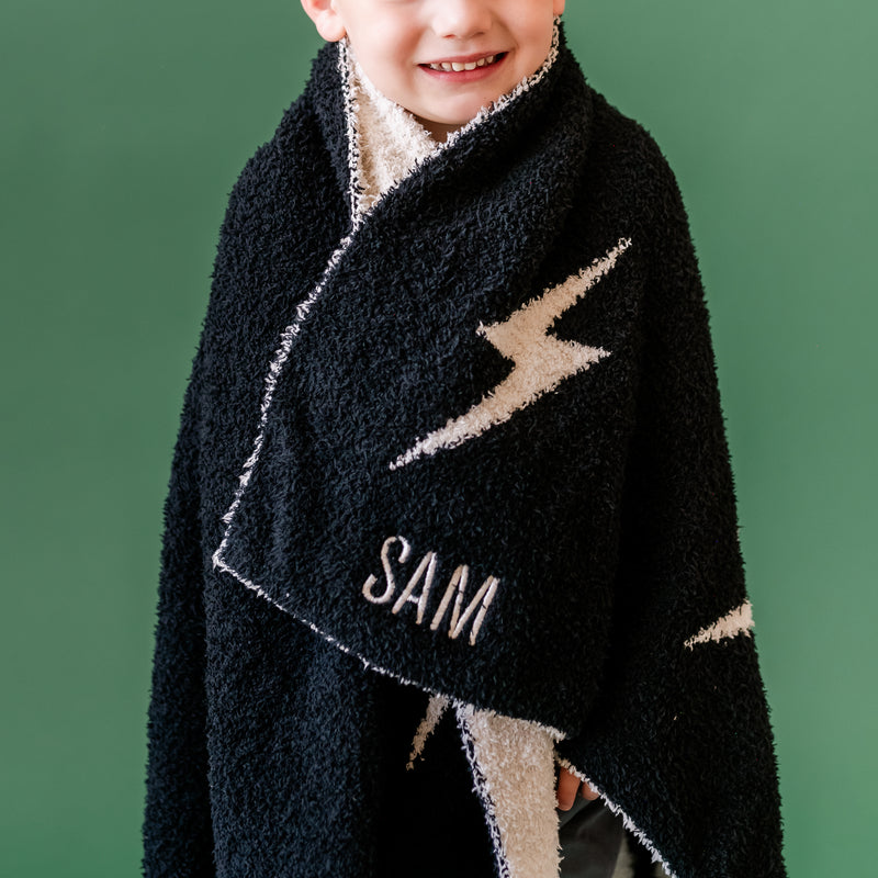 Toddler/Child - Lightning Bolt Blanket - LMSS® Exclusive - Custom Embroidered Name