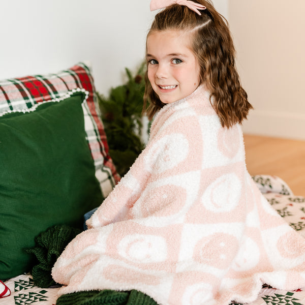 Toddler/Child - Smiley Checker Blanket - LMSS® Exclusive - Custom Embroidered Name