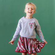 Embroidered Candy Cane - Child Sweater Little Mama Shirt Shop