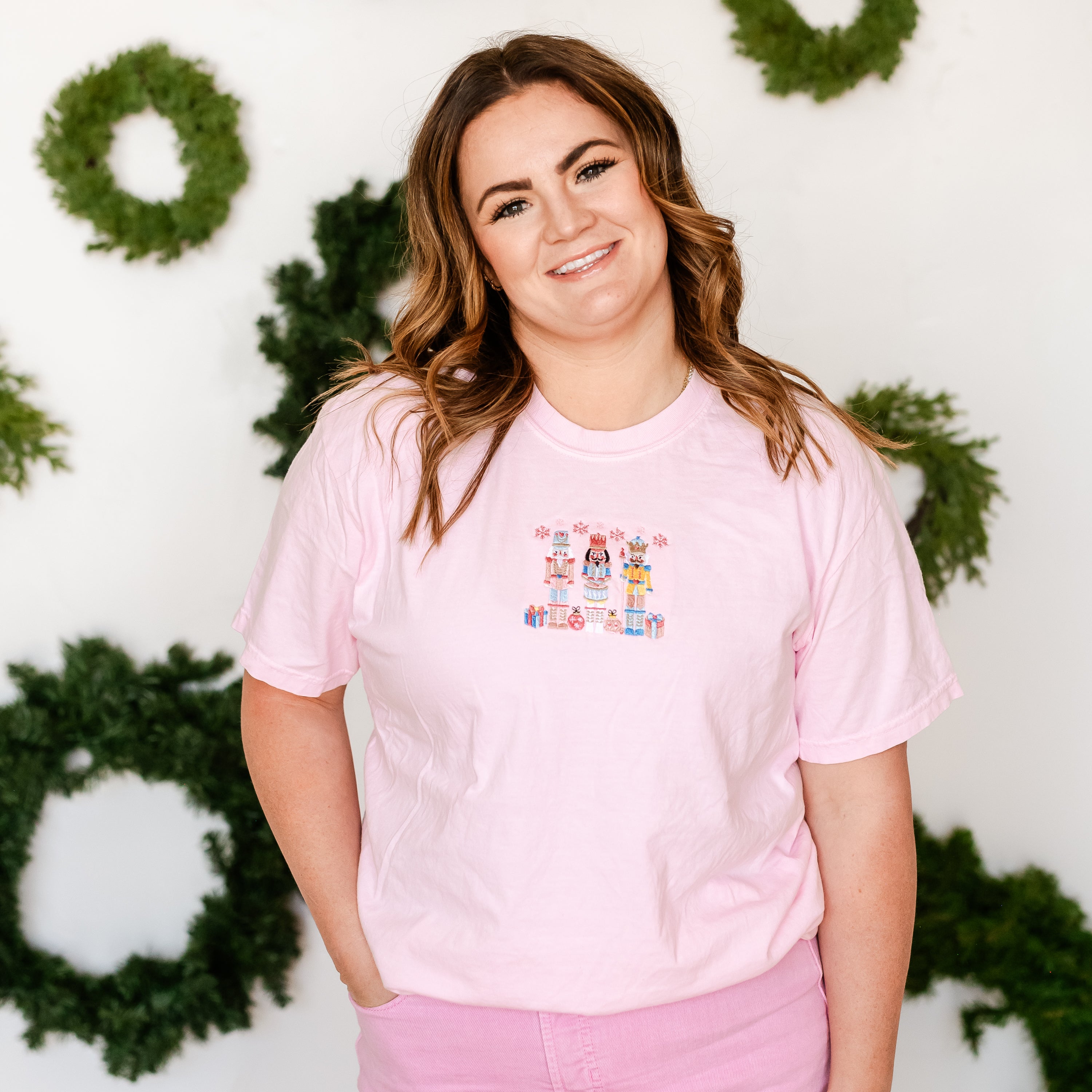 Embroidered Nutcrackers - Comfort Colors Tee Little Mama Shirt Shop