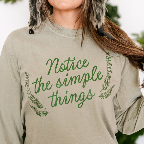 Notice The Simple Things - Simple Things List (f&b) - LONG SLEEVE Comfort Colors Tee