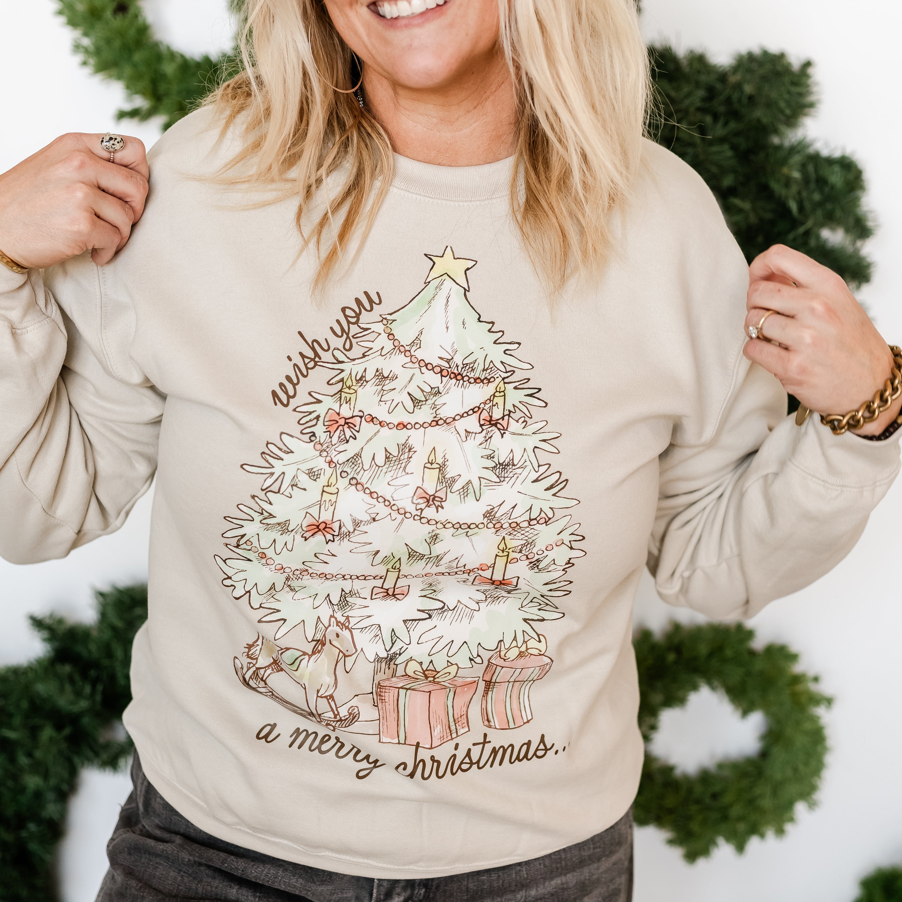 Wish You A Merry Christmas - BASIC Fleece Little Mama Shirt Shop LLC