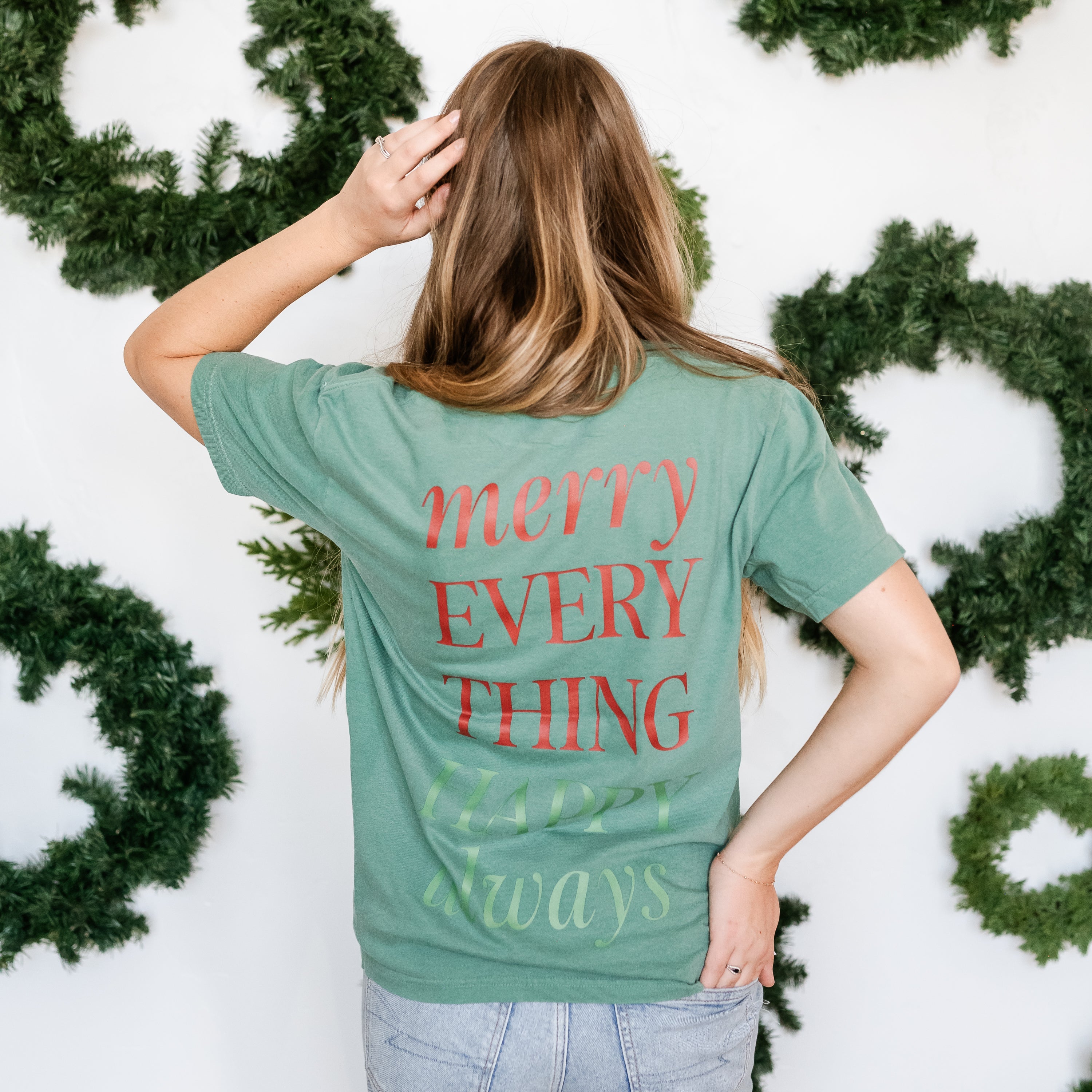 Merry Everything Happy Always (pf&b) - Comfort Colors Tee Little Mama Shirt Shop