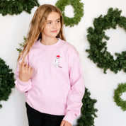 Embroidered Santa Hat Boujee Ghost - Child Sweater Little Mama Shirt Shop