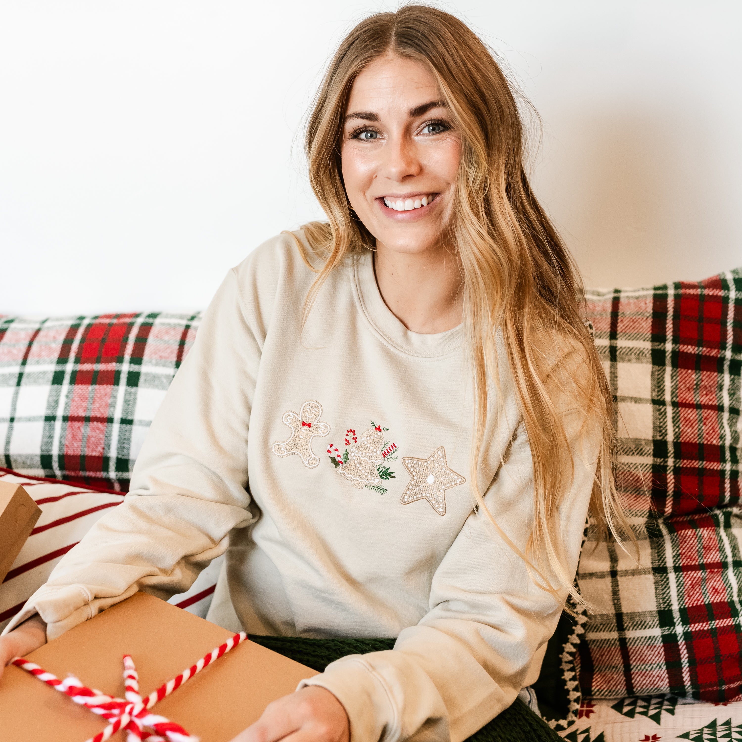 Embroidered Gingerbread Cookies - BASIC Fleece Crewneck Little Mama Shirt Shop LLC