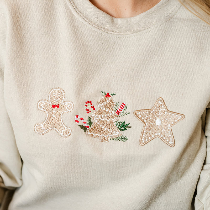 Embroidered Gingerbread Cookies - BASIC Fleece Crewneck