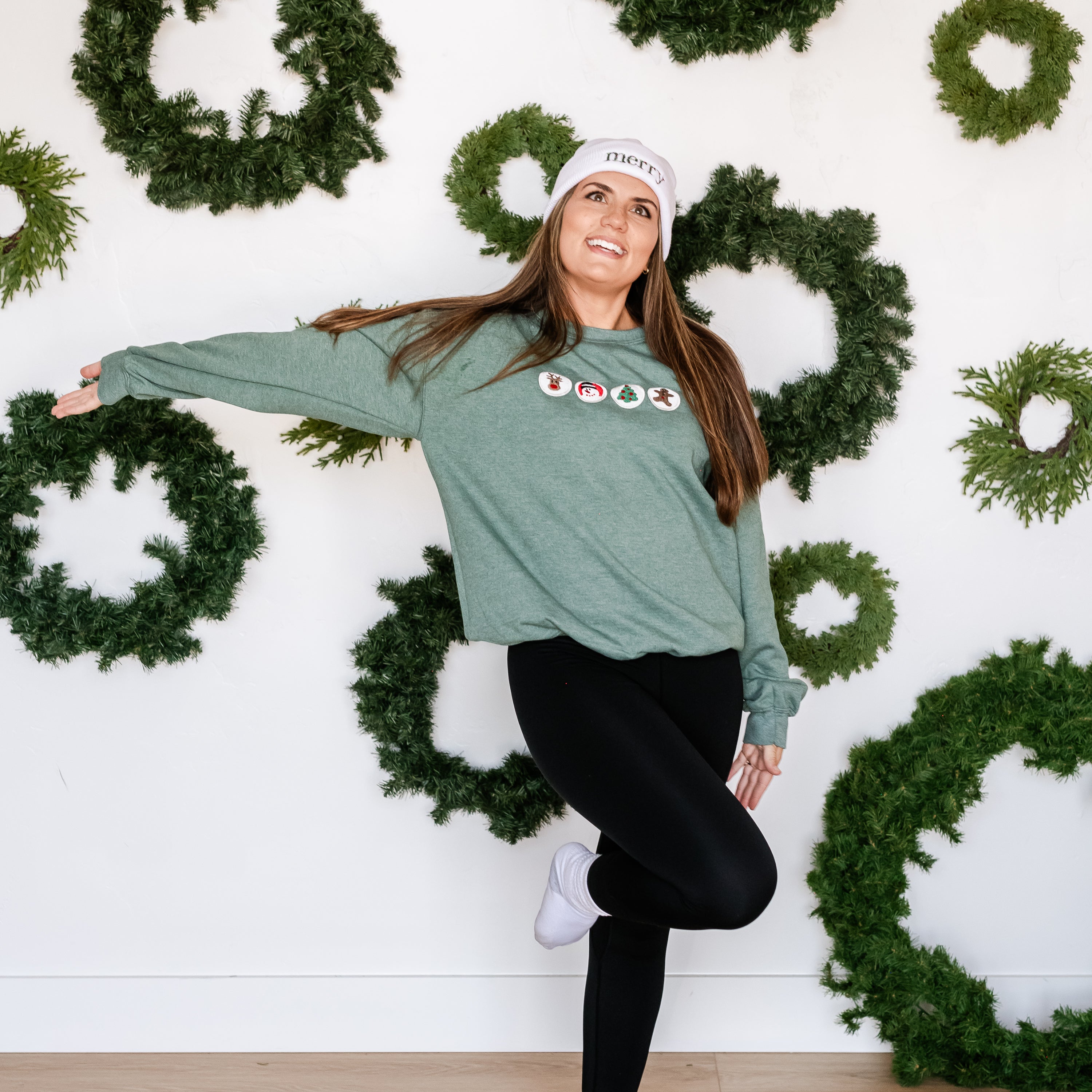 Embroidered Sugar Cookies - BASIC Fleece Crewneck Little Mama Shirt Shop LLC